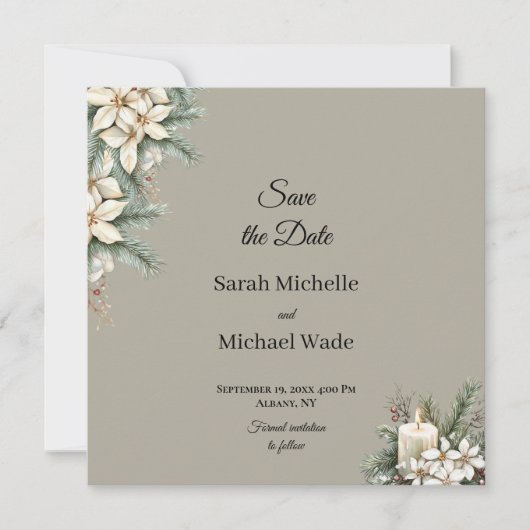 Winterthema Save the Date einladen (Vorderseite)