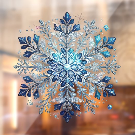 Winterthema Schneeflocken und Eiskristern Fensteraufkleber (Blatt 2)