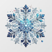 Winterthema Schneeflocken und Eiskristern Fensteraufkleber (Blatt)