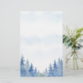 Winterthematische Kiefernbäume schlicht Briefpapier (Stehend Vorderseite)