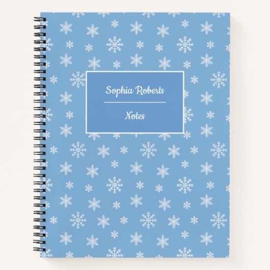 Winterthematische Schneeflocken Modernes Muster Ba Notizblock (Vorderseite)