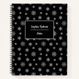 Winterthematische Schneeflocken Modernes Muster sc Notizblock