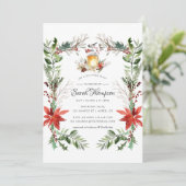 Wintertide Woodland Weihnachts-Brautparty Einladung (Stehend Vorderseite)