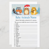 Wintertiere Baby Tiere Name Spiel Baby Dusche (Vorne/Hinten)
