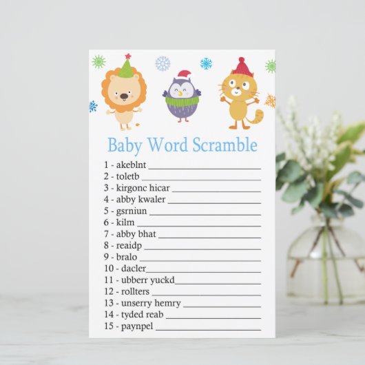 Wintertiere Baby Wortspiel (Stehend Vorderseite)