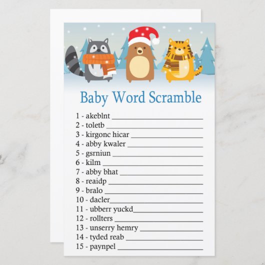 Wintertiere Baby Wortspiel (Vorne/Hinten)