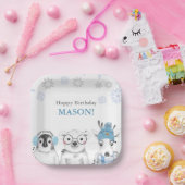 Wintertiere Geburtstagskinder Pappteller (Party)