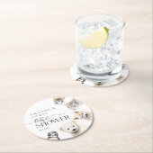 Wintertiere Geschlechtsneutral dank Baby-Dusche Runder Pappuntersetzer (Vor Ort)