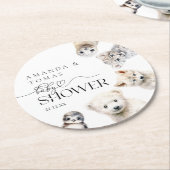 Wintertiere Geschlechtsneutral dank Baby-Dusche Runder Pappuntersetzer (Angewinkelt)