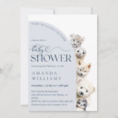 Wintertiere Geschlechtsneutrale Baby Boy Dusche Einladung (Vorderseite)