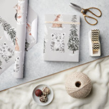 Wintertiere Graue Babyparty