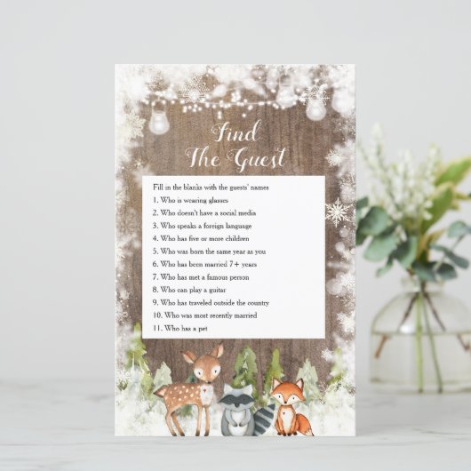 Wintertiere Holzschneeflocken Finden Sie das Game (Stehend Vorderseite)