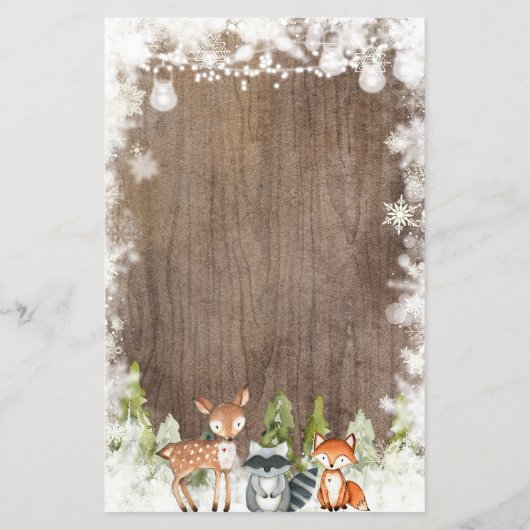 Wintertiere Holzschneeflocken Word Scramble (Rückseite)