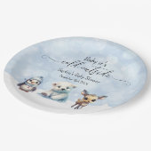 Wintertiere kalt draußen Babydusche Pappteller (Schrägansicht)