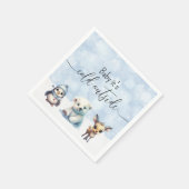 Wintertiere kalt draußen Babydusche Serviette (Ecke)