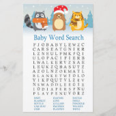 Wintertiere Kinderdusche Word Search Game (Vorderseite)