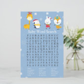 Wintertiere Kinderdusche Word Search Game (Stehend Vorderseite)