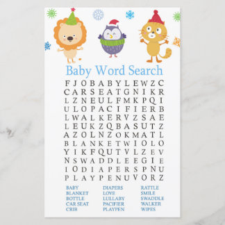 Wintertiere Kinderdusche Word Search Game