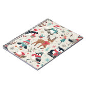 Wintertiere Nahtlose Muster-Notebook Notizblock (Linke Seite)