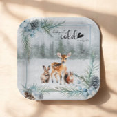 Wintertiere schwitzen Kälte Außendusche Pappteller