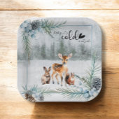 Wintertiere schwitzen Kälte Außendusche Pappteller