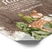 Wintertiere Snowflakes Wood Baby Sock Hunt Poster (Ecke)