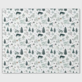 Wintertiere und Weihnachten im Wald Geschenkpapier (Flach)