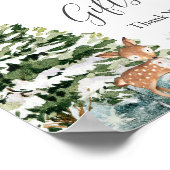 Wintertiere Waldschneeflocken Karten und Geschenke Poster (Ecke)