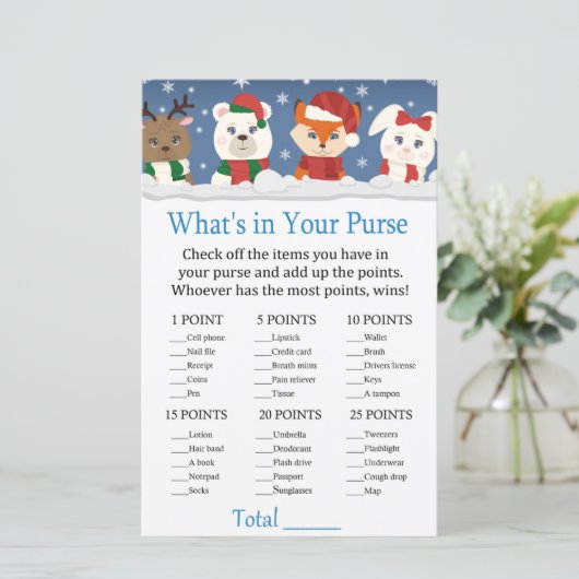 Wintertiere Was ist in deinem Handschuhspiel? (Stehend Vorderseite)