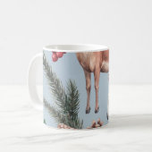 Wintertierskizze, blauer Hintergrund. Kaffeetasse (Vorderseite Links)