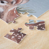 Wintertierskizze, blauer Hintergrund. Puzzle (Seite)