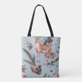 Wintertierskizze, blauer Hintergrund. Tasche (Rückseite)