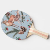 Wintertierskizze, blauer Hintergrund. Tischtennis Schläger (Seitenansicht)