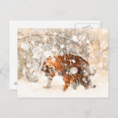 Wintertiger Postkarte (Vorne/Hinten)
