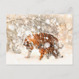 Wintertiger Postkarte