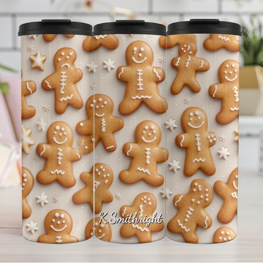 Wintertime Gingerbread Mosaic Thermosbecher