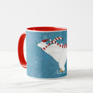 Wintertime Polar Bear Ice Skaten Tassen