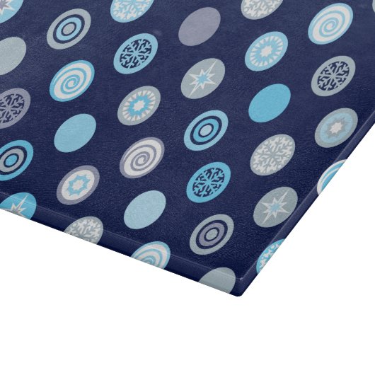 Wintertime Polka Dot Blue Cutting Board Schneidebrett (Ecke)