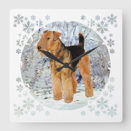 Wintertime Quadratische Wanduhr (Vorderseite)