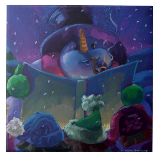 Wintertime Reading Fliese (Vorderseite)