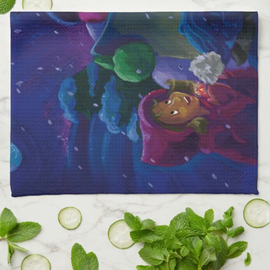 Wintertime Reading Küchentuch (Gefaltet)