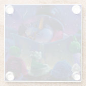 Wintertime Reading Painting Glasuntersetzer (Rückseite)