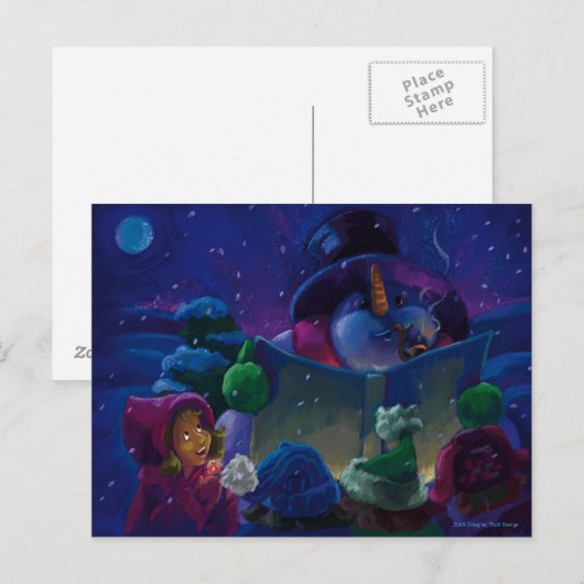 Wintertime Reading Postkarte (Vorne/Hinten)