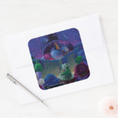 Wintertime Reading Quadratischer Aufkleber (Umschlag)