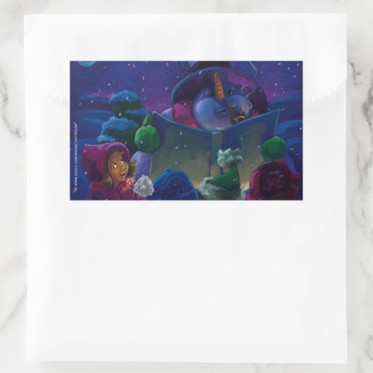 Wintertime Reading Rechteckiger Aufkleber (Tasche)