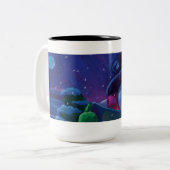 Wintertime Reading Zweifarbige Tasse (Vorderseite Links)