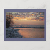 Wintertime River Sunset Postcard Postkarte (Vorderseite)