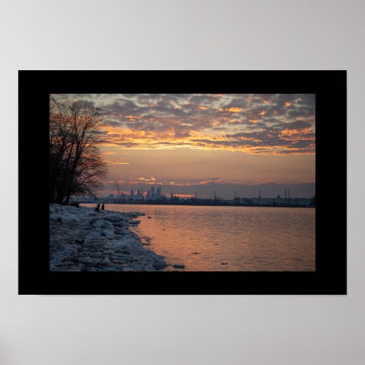 Wintertime River Sunset Poster (Vorne)
