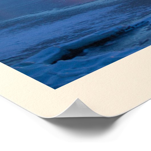 Wintertime River Sunset Poster (Ecke)