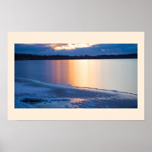 Wintertime River Sunset Poster (Vorne)